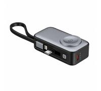 FONTASTIC 265518 Mini Power Bank 3in1 5000 mAh con 2 Porte USB-C™, Nero Grigio