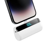 Mini Power Bank 5200mAh per iPhone, Ultra Compatto Powerbank 20W PD Ricarica Rapida Caricatore Portatile Batteria Esterna con Display LED Compatibile con iPhone 14/14 Pro Max/13/12/11/XR ecc (Bianco)