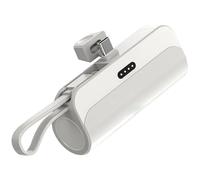 Mini Power Bank da 5000 mAh, a forma di capsula con ricarica rapida da 20 W, tipo C e porte, leggero, portatile e certificato