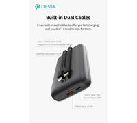 MINI Power Bank Ultra4 da 22,5 W Con 2 cavi integrati 20000 mAh Grigio