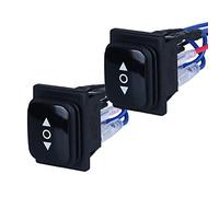Mini power button Boat Rocker Switch Confezione da 2 interruttori a bilanciere DPDT ON-OFF-ON a 6 pin, 3 posizioni, autobloccanti, 12 V, 125 V, 250 V, 20 A(Momentary-Waterpoof)