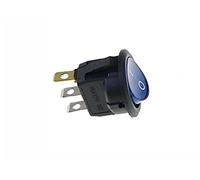 Mini power button Boat Rocker Switch Confezione da 5 interruttori a bilanciere LED 12V 20A ON OFF rotondi multicolore for auto e barche adatti a fori da 20 mm(Blue)