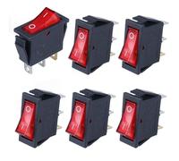 Mini power button Boat Rocker Switch Confezione da 6 interruttori a bilanciere SPST a 3 pin e 2 posizioni con LED rosso 20 A 120 V CA 16 A 250 V CA 30 x 14 x 39 mm(ON-OFF 3Pin Red LED)