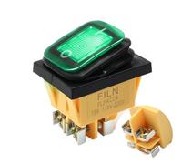 Mini power button Boat Rocker Switch Interruttore a bilanciere On Off 30A 250V 4 pin DPST IP67 impermeabile con LED marino multicolore 30x22mm(Screw foot Green,12V)