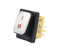 Mini power button Boat Rocker Switch Interruttore a bilanciere On Off 30A 250V 4 pin DPST IP67 impermeabile con LED marino multicolore 30x22mm(Stainless steel Red,220V)