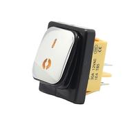 Mini power button Boat Rocker Switch Interruttore a bilanciere On Off 30A 250V 4 pin DPST IP67 impermeabile con LED marino multicolore 30x22mm(Stainless Yellow,12V)