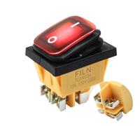 Mini power button Boat Rocker Switch Interruttore a bilanciere On Off 30A 250V 4 pin DPST IP67 impermeabile con LED marino multicolore 30x22mm(Screw foot Red,24V)