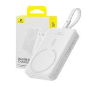 Mini Powerbank MagSafe 10000mAh 30W con cavo USB-C da 0,3 m, bianco
