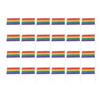 Mini Pride Flags Confezione da 24 bandiere arcobaleno con bastoncini Colorfast Bandiere piccole e leggere su entrambi i lati per le celebrazioni del mese del Pride, sfilate e feste
