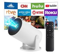 Mini proiettore 4K Smart Home Cinema con Android 11, WiFi6 2.4/5G, Bluetooth5.4, correzione trapezoidale auto, rotazione 180°, schermo 130 pollici per Phone/PC/Lap