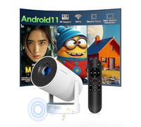 Mini Proiettore 4K Supporta Android 11, Smart Projector Messa a Fuoco Elettrica 5G WiFi 6 BT 5.0, Mini Portatile Proiettore Full HD 1080P Supporta 260ANSI Auto Orizzontale Trapezoid Correction