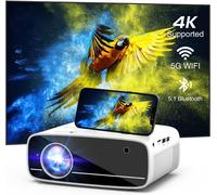 Mini Proiettore 4K Supporta, Proiettore Portatile Full HD 1080P Nativo con 5G Wi