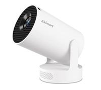 Mini proiettore 4K supporto con Dual-Band WIFI6 5G Wireless 5.4 Bluetooth Android 11, altoparlante Soundbase, Keystone verticale automatico Proiettore portatile girevole a 180 ° per casa, camera da