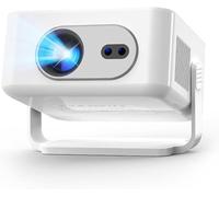 Mini proiettore compatibile 4K e 8K, Android 14 8K 400 ANSI con WiFi 6 e Bluetooth 5.4, messa a fuoco automatica e correzione trapezoidale verticale, uso esterno e domestico.