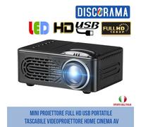 MINI PROIETTORE FULL HD USB PORTATILE TASCABILE VIDEOPROIETTORE HOME CINEMA AV