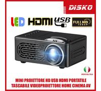 MINI PROIETTORE HD USB HDMI PORTATILE TASCABILE VIDEOPROIETTORE HOME CINEMA AV