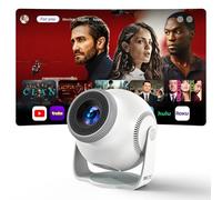 Mini proiettore intelligente con sistema operativo Android 14, decodifica video 1080P/4K/8K, WiFi 6 e Bluetooth 5.4, supporto girevole a 270°, Keystone verticale automatico, proiettore portatile per