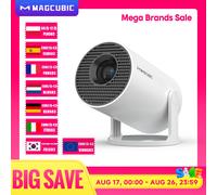 Mini Proiettore Magcubic Supporta 8K 720P con WIFI6 Dual Band 5G Wireless Android 14 290 ANSI 180 ° Video Rotabile HY300 Pro