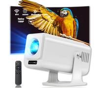 Mini proiettore per camera da letto e esterno, proiettore portatile 2025 con 500 ANSI, supporto 4K e app Android, Keystone automatico, WiFi, Bluetooth, compatibile con HDMI/USB/TV Stick/telefono