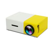 Mini proiettore, piccolo proiettore portatile a LED per uso domestico, proiettore domestico, ad alta definizione 1080P, schermo grande da 80 ", supporto di alimentazione dalla banca di potere,