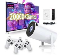 Mini proiettore portatile con 2 Gamepad, X30 130 pollici proiettore di console di videogiochi all'aperto con gioco classico 20000+, schermo 4K cinematografico teatro supporto WiFi,Bluetoot