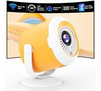 Mini proiettore portatile con WiFi e Bluetooth Proiettore cinematografico ruotabile con messa a fuoco elettronica Proiettori LED per home theater Compatibile con phone, TV Stick, laptop, HDMI, USB