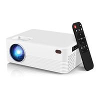 Mini proiettore portatile con WiFi e Bluetooth, proiettore nativo 1080p Full HD, 300 ANSI, compatibile con smartphone, HDMI, USB, per casa, camera da letto, uso esterno (bianco)