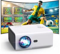 Mini Proiettore Portatile,【Focus Elettrico】18000 Lumen FHD 1080P Proiettore 4K S