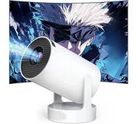 Mini proiettore portatile HY300 Pro HiFi Speaker Android TV con WiFi e Bluetooth - 1080P FHD, 2 altoparlanti da 5 W, audio stereo a 360°, WiFi6, Keystone automatico, Bluetooth 5.4, compatibile con