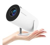 Mini proiettore portatile, WiFi6 BT 5.0 Android 11.0, videoproiettore compatibile con 4K 1080P, proiettore cinematografico con correzione trapezoidale orizzontale con rotazione di 180° compatibile con