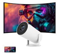 Mini Proiettore, Proiettore Portatile 1080p, Proiettore Smart 4K/200 ANSI con WiFi 2.4/5G, BT 5.0, Flip 180 Gradi, Design Circolare, Proiettore Portatile for Esterni Home Theater
