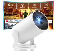 Mini proiettore, proiettore portatile con WiFi e Bluetooth, app integrate, supporto 4K 1080P, rotazione di 180°, Keystone automatico, proiettore cinematografico compatibile con HDMI/USB/TV Stick