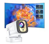 Mini proiettore, supporto 4K 1080P autofocus, proiettore portatile con WiFi 6 e Bluetooth 5.4, correzione trapezoidale auto, supporto regolabile a 180°, Smart Beamer Android 11.0 Home Cinema