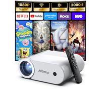 Mini Proiettore WiFi e Bluetooth, Proiettore Portatile Home Cinema 1080P per Telefono, 200” Home Theater per Camera da Letto per iPhone/HDMI/USB/TV Stick