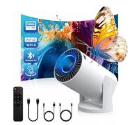 Mini proiettore wireless con WIFI 6 e 5G, supporto 4K 1080P Proiettore portatile girevole a 180° Proiettore video schermo 17"-130". Compatibile per smartphone, laptop, PC (Q5 mate)