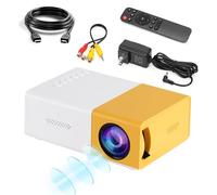 Mini proiettore YG300,Proiettore portatile Full HD 1080P a bassa rumorosità per home theater,Proiettore video compatibile con phone/laptop/DVD/unità USB/PC/TV Stick,per interni ed esterni (Giallo)