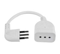 Mini Prolunga Salvaspazio Spina Piccola 10A Cavo 20 cm Bianco Electraline 46005