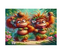 Mini puzzle con animali della giungla, 1000 pezzi, per adulti | 52 x 38 cm, decorazione per ufficio, vestibilità perfetta, regalo per amici, antistress