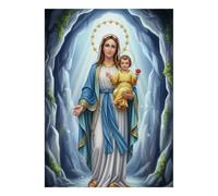 Mini puzzle con luci a forma di caverna per la famiglia, 1000 pezzi | 52 x 38 cm, in cartone, decorazione per soggiorno, struttura durevole, regalo di compleanno, antistress