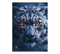 Mini puzzle con occhi di fulmine di leopardo, 1000 pezzi, per adulti | 70 x 50 cm, puzzle di carta, per gli amanti dello stress, fatto a mano, regalo per amici, decorazione per ufficio