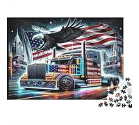 Mini puzzle da 1000 pezzi, camion, aquila, città, per adulti | 70 x 50 cm, decorazione per ufficio, perfetta vestibilità, regalo per amici, antistress