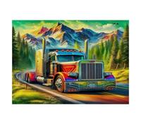 Mini puzzle da 1000 pezzi, con camion, montagna e foresta, per adulti, decorazione per la stanza