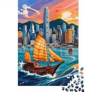 Mini puzzle da 1000 pezzi, con immagine della città, barca, per adulti | 70 x 50 cm, decorazione per il soggiorno, perfetta idea regalo per gli amici, allenamento cerebrale