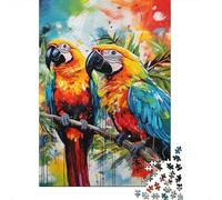 Mini puzzle da 1000 pezzi, con ramo della giungla e pappagallo, per adulti | 70 x 50 cm, in cartone, decorazione per soggiorno, vestibilità perfetta, regalo per amici, relax