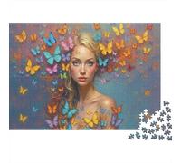 Mini puzzle da 1000 pezzi, con ritratto di farfalla, per adulti | 38 x 26 cm, decorazione per la stanza, perfetta idea regalo, per alleviare lo stress