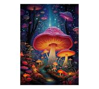 Mini puzzle da 1000 pezzi, foresta di funghi per adulti | 52 x 38 cm, carta, decorazione per ufficio, vestibilità perfetta, regalo per amici, antistress