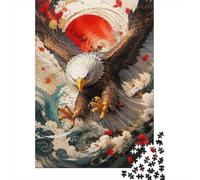 Mini puzzle da 1000 pezzi per adulti, con aquila, sole, onda, sofisticato | 70 x 50 cm, decorazione per la casa, perfetta idea regalo per gli amici, antistress