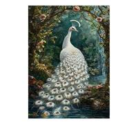 Mini puzzle da 1000 pezzi, per adulti, con pavone, foresta, cascata | 52 x 38 cm, puzzle in cartone per amanti della famiglia, legame intellettuale, regalo di compleanno, decorazione per il