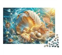 Mini puzzle da 1000 pezzi, per adulti, conchiglie, perle, oceano, idea | Puzzle in cartone da 70 x 50 cm, per amanti del relax, fatto a mano, regalo per riunioni, decorazione del soggiorno