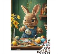 Mini puzzle da 1000 pezzi per adulti, coniglio, fiore, uovo | 70 x 50 cm, decorazione per ufficio, perfetta come regalo per gli amici, allenamento cerebrale